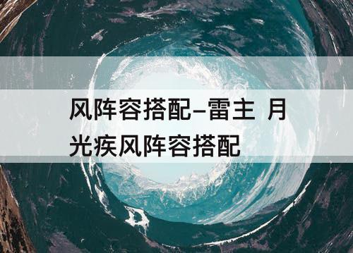 风阵容搭配-雷主 月光疾风阵容搭配