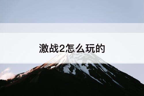激战2怎么玩的