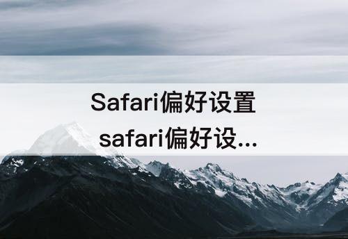 Safari偏好设置 safari偏好设置打不开