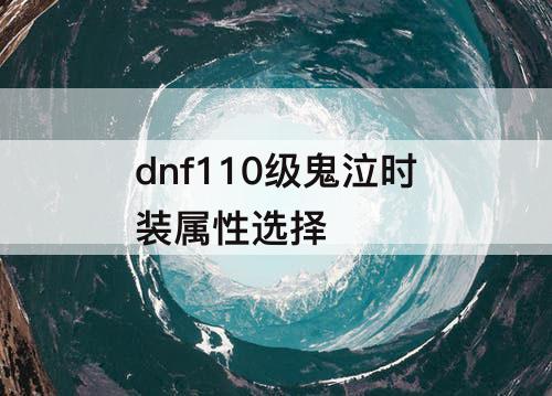 dnf110级鬼泣时装属性选择