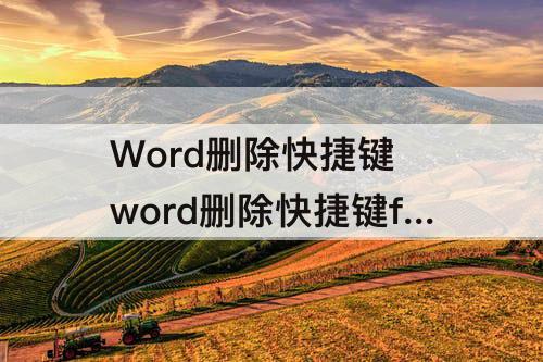 Word删除快捷键 word删除快捷键f12