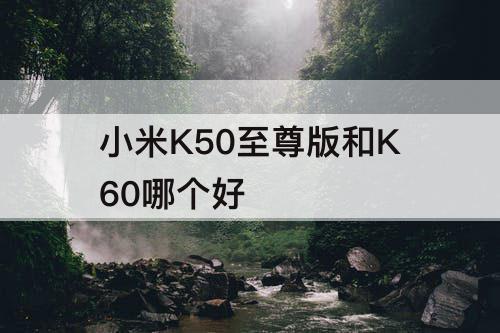 小米K50至尊版和K60哪个好