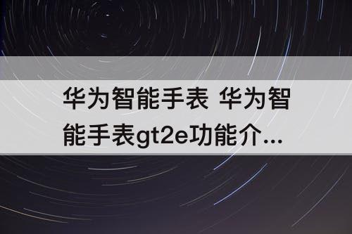 华为智能手表 华为智能手表gt2e功能介绍