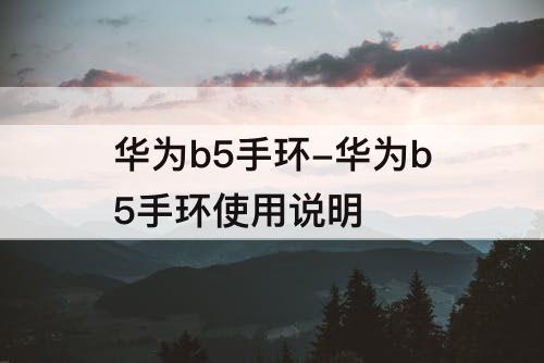 华为b5手环-华为b5手环使用说明