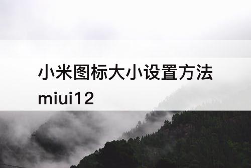 小米图标大小设置方法miui12