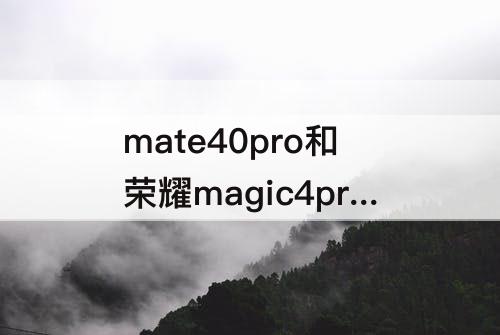 mate40pro和荣耀magic4pro哪个好：华为mate40pro和荣耀magic4pro哪个好信号好