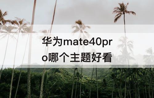 华为mate40pro哪个主题好看