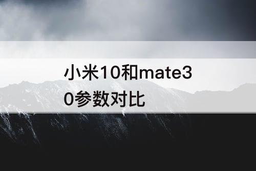 小米10和mate30参数对比