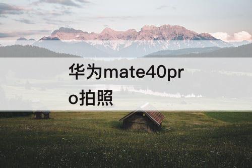 华为mate40pro拍照