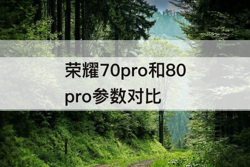 荣耀70pro和80pro参数对比