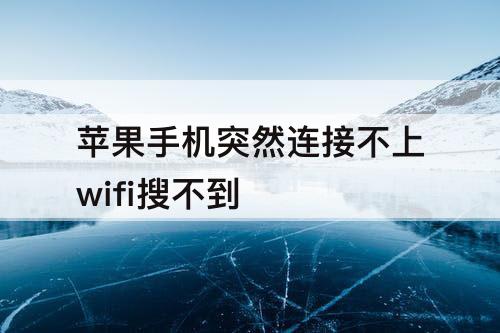 苹果手机突然连接不上wifi搜不到