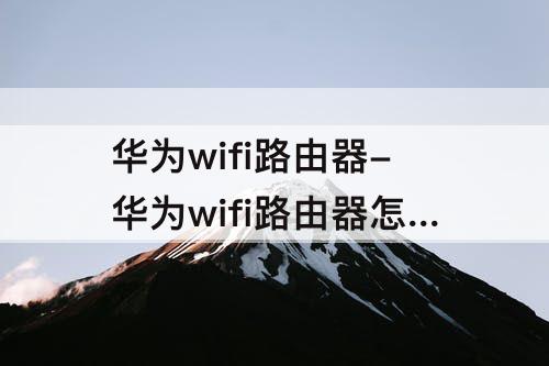 华为wifi路由器-华为wifi路由器怎么连接