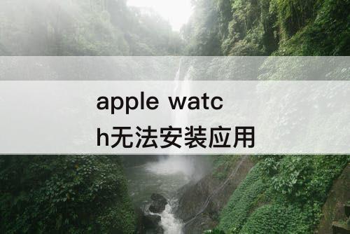 apple watch无法安装应用