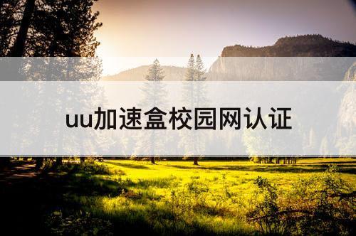 uu加速盒校园网认证